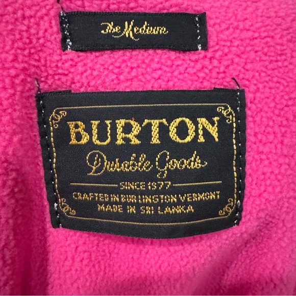 EUC Burton Colombo Light Ski Jacket Pink Fleece with Aztec Pattern Zip Up Snow - Picture 7 of 13
